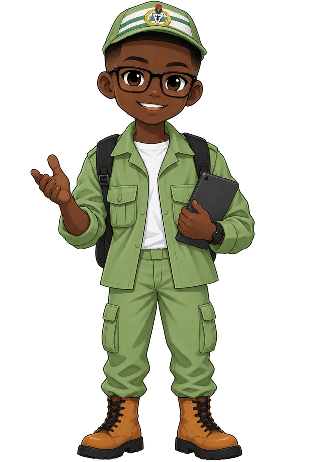 Cooper, the portal's assistant, a cartoon corps member in uniform